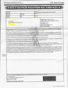 I-140 Approval Notice - Confidential Sample 1